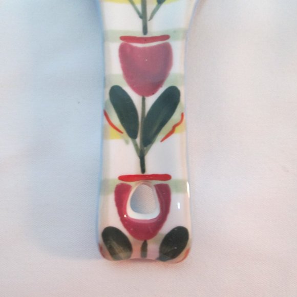 Anthropologie Tivoli Monogram Initial Letter L Spoon Rest floral stoneware dish - Picture 4 of 7